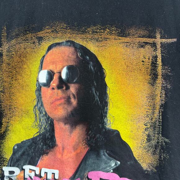 Vintage Bret Hart WCW Wrestling T-Shirt Size S 1998 Hitman Hart Foundation WWF - Picture 2 of 7